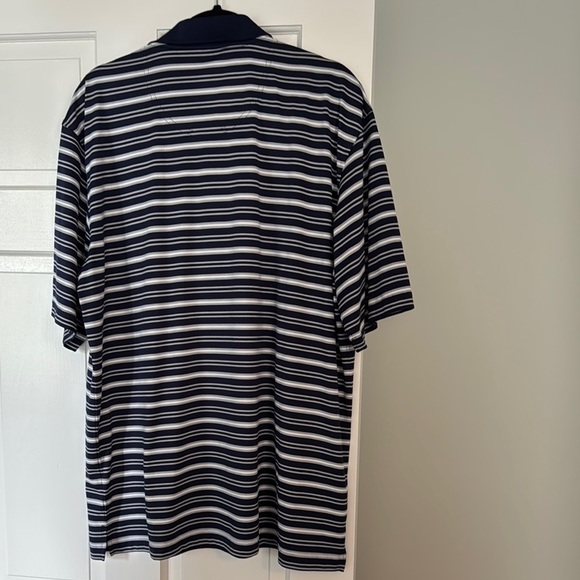Pebble Beach Blue and White Polo Shirt Classic Stripes. Size L - Picture 4 of 4